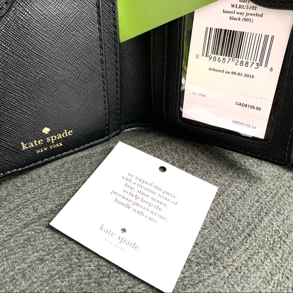 NWT Kate Spade genuine leather jeweled wallet - Picture 6 of 6